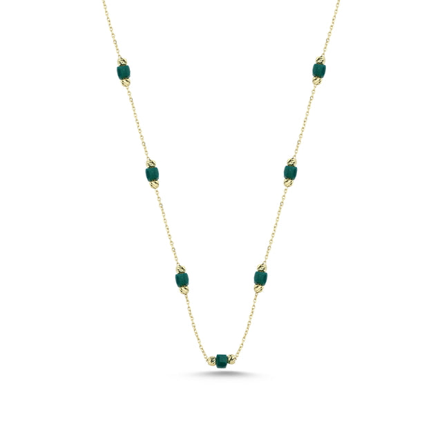 14ct Multicolour Stone Set Gold Necklace