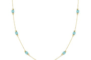 14ct Blue Multicolour Stone Set Gold Necklace