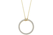 14ct Stone Set Hoop Gold Necklace