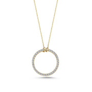 14ct Stone Set Hoop Gold Necklace