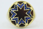 14ct Mavi Stone Set Design Gold Men's Ring