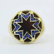 14ct Mavi Stone Set Design Gold Men's Ring