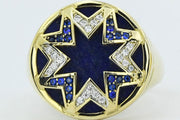 14ct Mavi Stone Set Design Gold Men's Ring