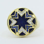 14ct Mavi Stone Set Design Gold Men's Ring
