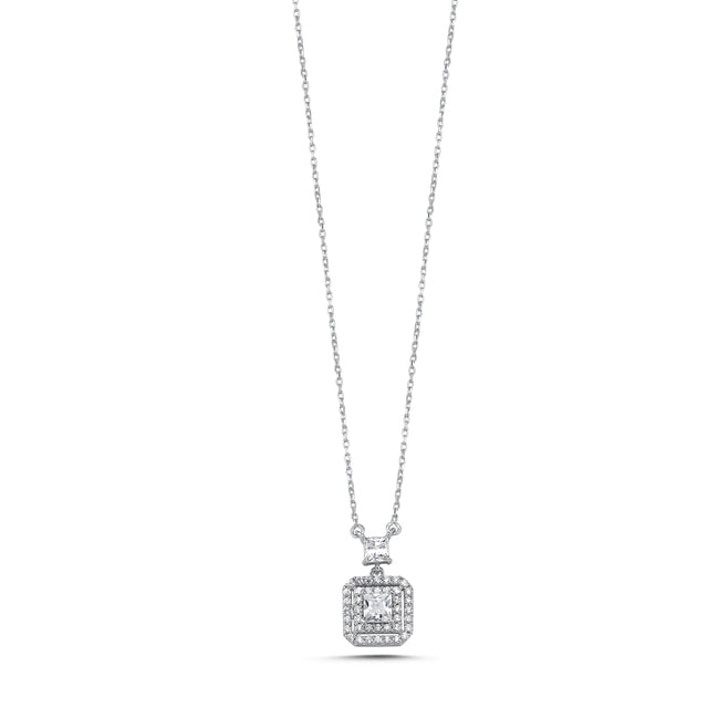 14ct Baguette Stone Set Design Gold Necklace