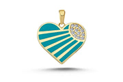 14ct Blue Heart Gold Pendant (Chain Not Included)