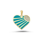 Load image into Gallery viewer, 14ct Blue Heart Gold Pendant (Chain Not Included)