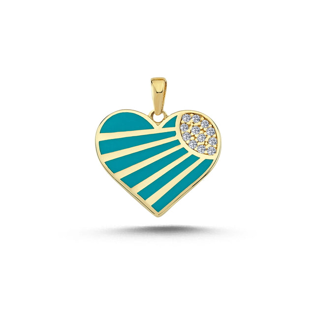 14ct Blue Heart Gold Pendant (Chain Not Included)