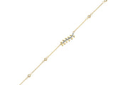 14ct Design Leaf Motif Minimal Gold Bracelet