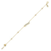 14ct Design Leaf Motif Minimal Gold Bracelet