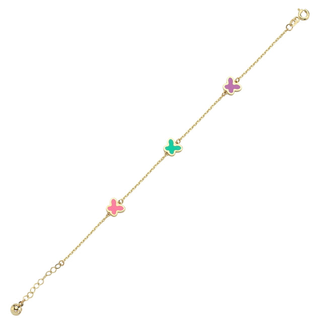 14ct Colour Kelebek Figurlu Design Gold Bracelet