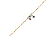 14ct Heart Charm Gold Bracelet