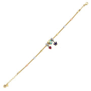 14ct Heart Charm Gold Bracelet