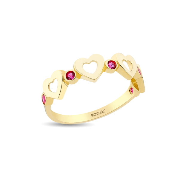 14ct Colour Stone Set Gold Ring