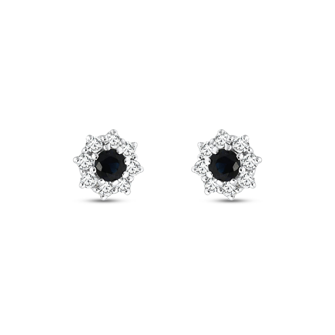 0.53 Karat Diamond Sapphire Earrings