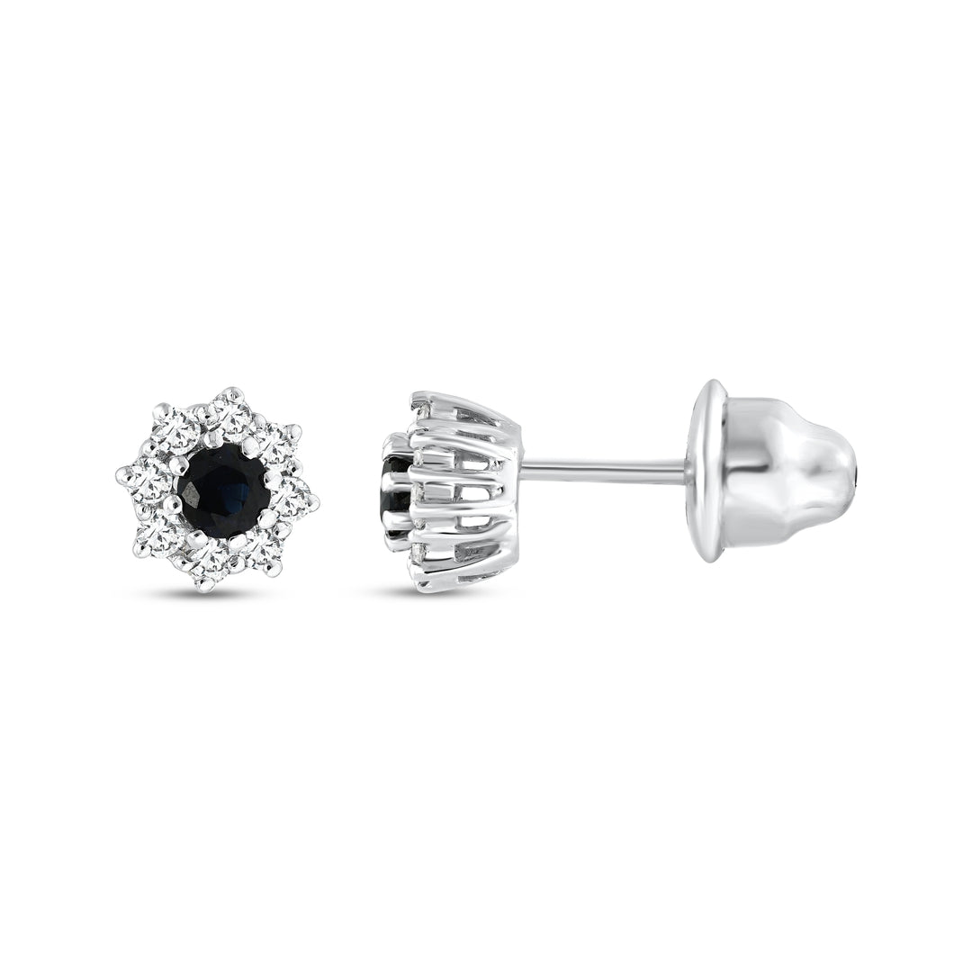 0.53 Karat Diamond Sapphire Earrings