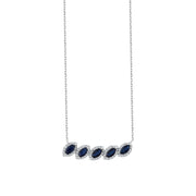 1.59 Karat Diamond Sapphire Necklace