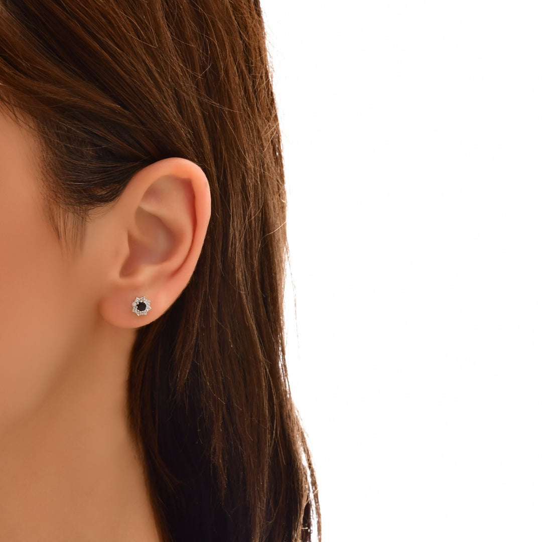 0.53 Karat Diamond Sapphire Earrings