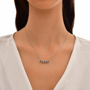 1.59 Karat Diamond Sapphire Necklace