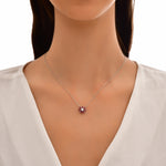 Load image into Gallery viewer, 1.05 Karat Diamond Rhodolite Necklace