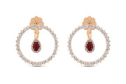 1.85 Karat Ruby Diamond Earrings