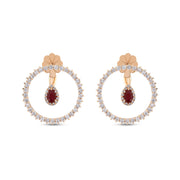 1.85 Karat Ruby Diamond Earrings