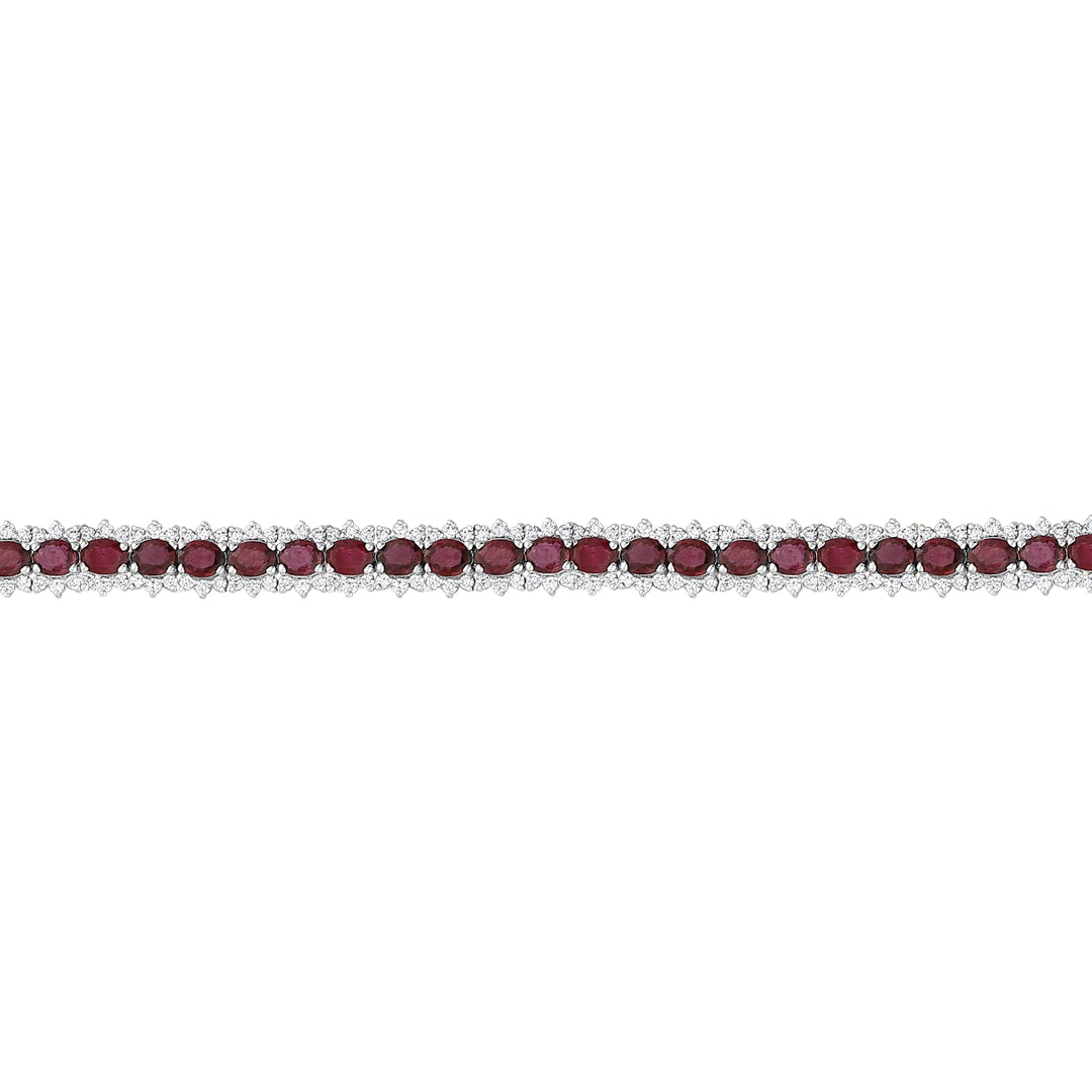 12.38 Karat Ruby Diamond Bracelet
