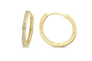 14ct Stone Set Hoop Gold Earrings
