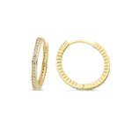 Load image into Gallery viewer, 14ct Stone Set Hoop Gold Earrings