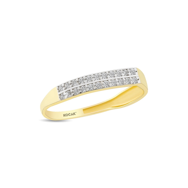 14ct Stone Set Form Gold Ring