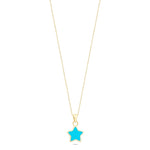 Load image into Gallery viewer, 14ct Mavi Enamel Yildiz Gold Necklace