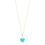 14ct Mavi Enamel Heart Gold Necklace