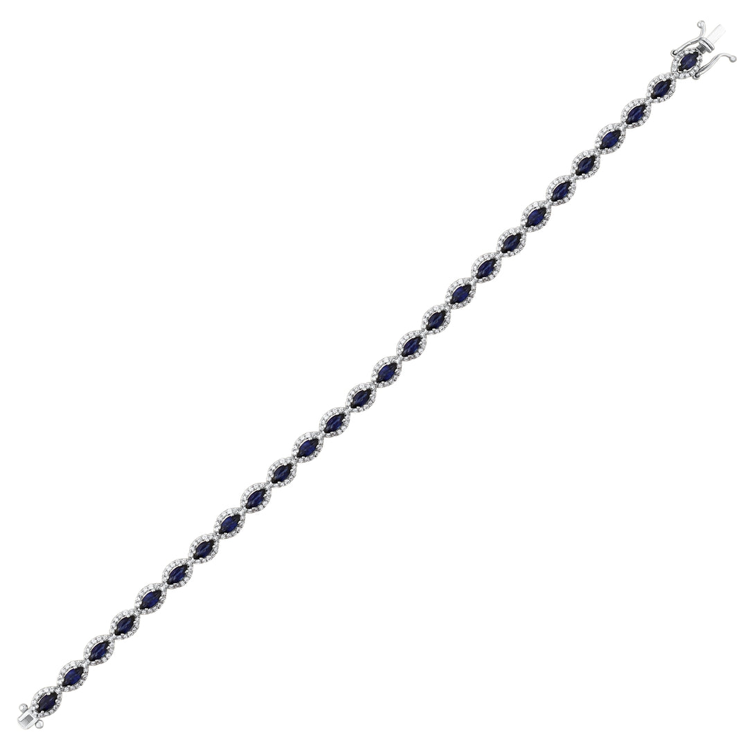 6.72 Karat Sapphire Blue Diamond Bracelet