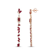 5.40 Karat Ruby Diamond Earrings