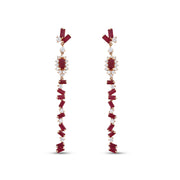 5.40 Karat Ruby Diamond Earrings