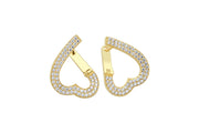 14ct Stone Set Love Fashion Design Hoop Gold Earrings
