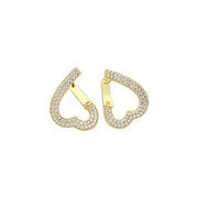 14ct Stone Set Love Fashion Design Hoop Gold Earrings