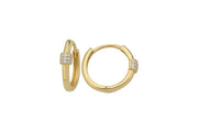 14ct Stone Set Design Hoop Gold Earrings