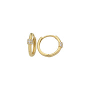 14ct Stone Set Design Hoop Gold Earrings