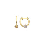 Load image into Gallery viewer, 14ct Stone Set Round Design Hoop Gold Earrings