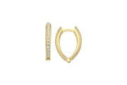 14ct Stone Set Eye Design Hoop Gold Earrings
