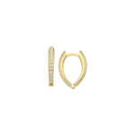 Load image into Gallery viewer, 14ct Stone Set Eye Design Hoop Gold Earrings