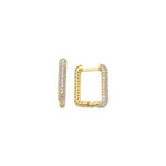 Load image into Gallery viewer, 14ct Stone Set Detail Design Hoop Gold Earrings