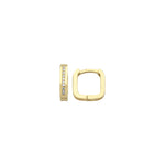 Load image into Gallery viewer, 14ct Stone Set Square Design Hoop Gold Earrings