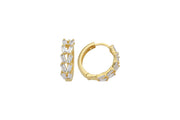 14ct Stone Set Elegant Sparkle Hoop Gold Earrings