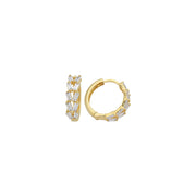 14ct Stone Set Elegant Sparkle Hoop Gold Earrings