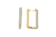 14ct Stone Set Hoop Gold Earrings