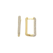 14ct Stone Set Hoop Gold Earrings