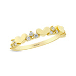 Load image into Gallery viewer, 14ct 3 Heart Stone Set Design Gold Ring