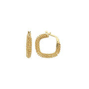 14ct Single Multicolour Angular Hoop Gold Earrings